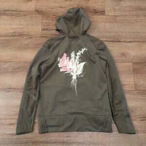 VTG Y2K Nike ACG Women Large Floral Nature Hoodie Zip Fairy Coquette Grunge Pink